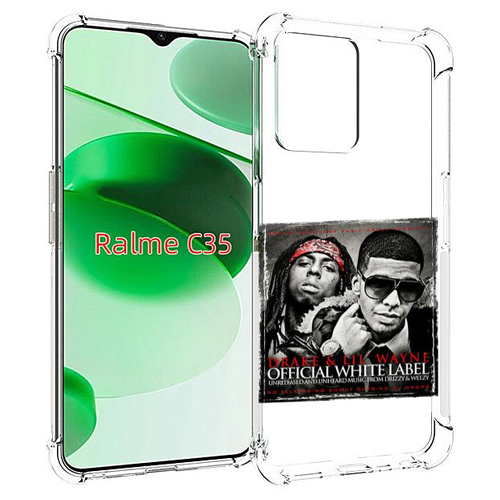 Чехол MyPads Drake - Official White Label для Realme C35 / Narzo 50A Prime задняя-панель-накладка-бампер