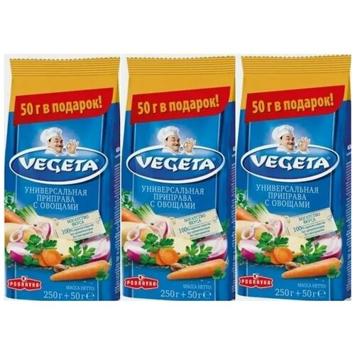 Приправа универсальная Vegeta с овощами 250 г + 50 г х 3 шт