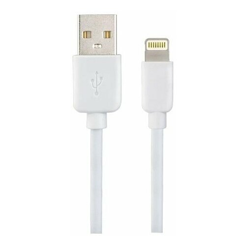 PERFEO, Кабель для iPhone, USB - 8 PIN (Lightning), белый, 1 метр кабель hoco x21plus usb на lightning iphone ipad airpods 2 4a 1 метр для быстрой зарядки гаджетов apple и передачи данных