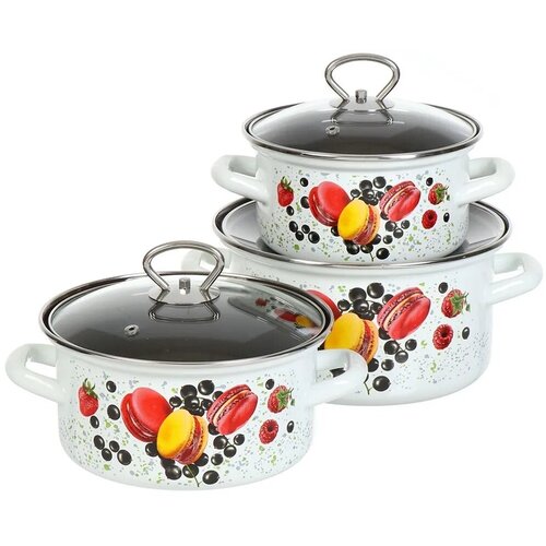 Набор эмалированных кастрюль 3 пр. Сластена Люкс (1,9л, 2,5л, 3,7л)