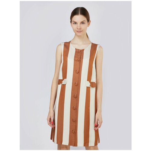 Платье Be Blumarine, размер 40, бежевый, коричневый платье oodji ultra цвет бежевый синий 14001121 2b 14675 3375e размер m