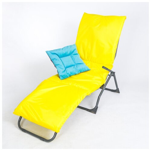 WOWPUFF Подушка-матрас водоотталкивающий, цвет жёлтый размер 195х63х3,5 см, оксфорд, полиэстер 100%, синтетическое волокно