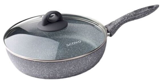 Сотейник Scovo Stone Pan со стеклянной крышкой 24см ST021