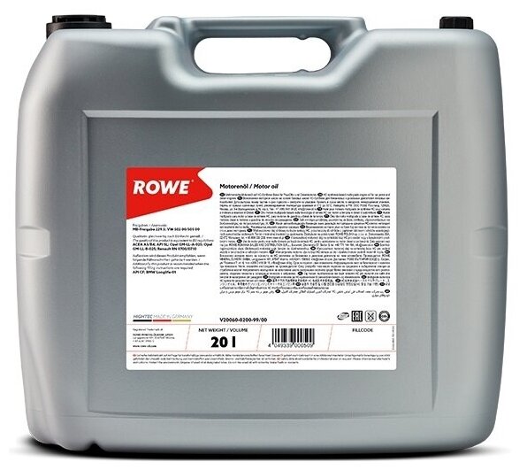 Масло Rowe 5/30 Essential FO A5/B5, SL/CF синтетическое 20 л