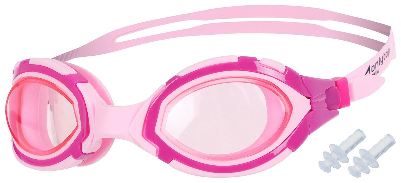 Очки ONLYTOP, для плавания, для взрослых, UV защита, цвет розовый - фотография № 1