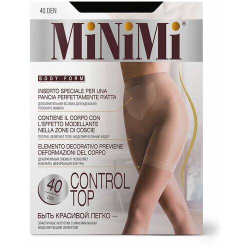 Колготки MiNiMi Control Top, 140 den, размер 4, черный колготки minimi колготки 40 140 ден control top утяжка шорты mineral