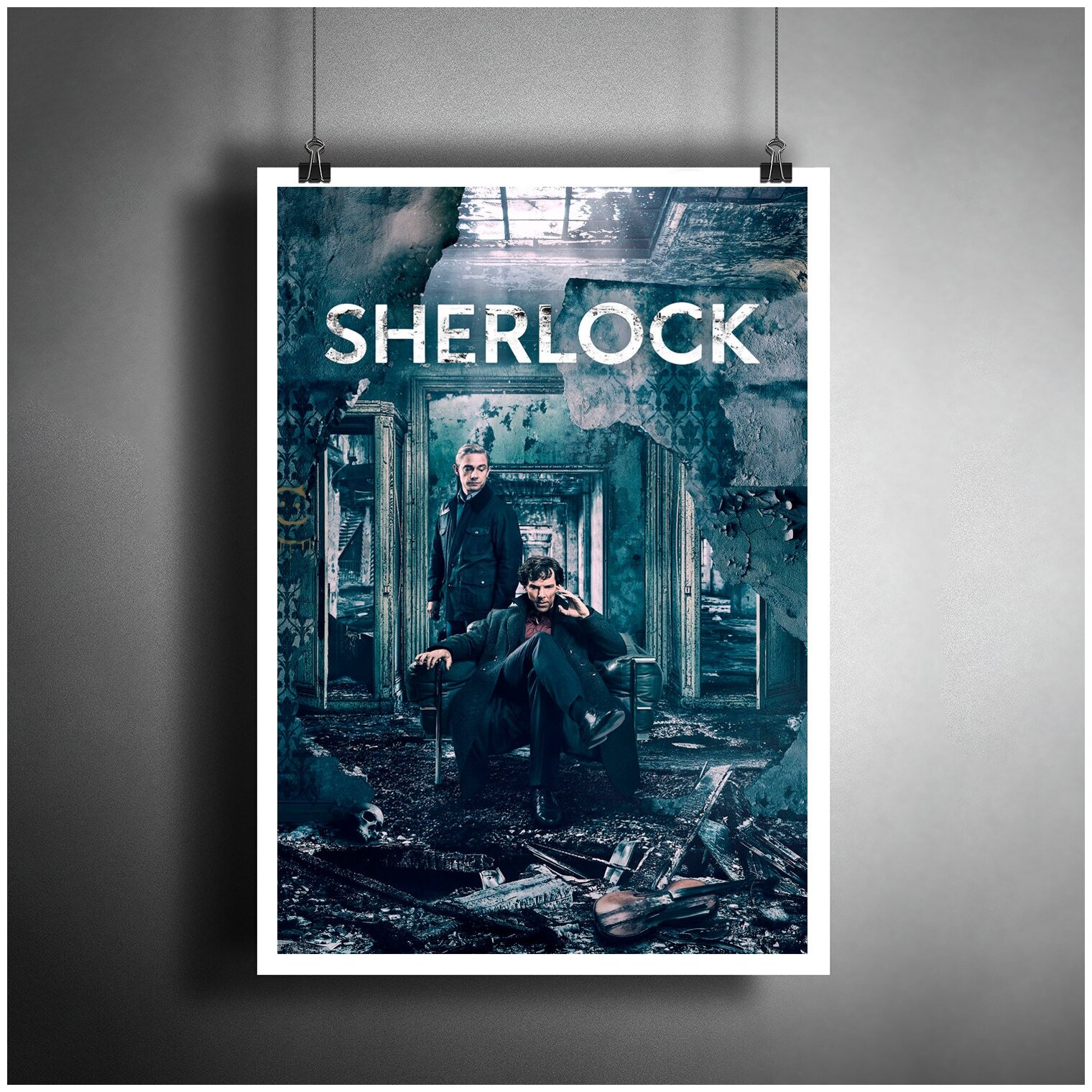 Постер плакат для интерьера "Сериал: Шерлок. The Sherlock. Бенедикт Камбербэтч"/ Декор дома, офиса, комнаты A3 (297 x 420 мм)