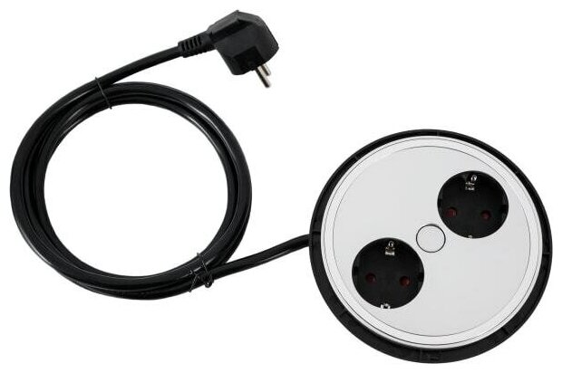 фото Удлинитель встраиваемый настольный, 1 розетка16A, 2 usb 2,4A, 220V-250V,3G*1.5mm, 2м.