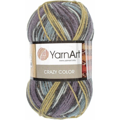 Пряжа YarnArt Crazy Color (ЯрнАрт Крейзи Колор) Нитки для вязания, 100г, 260м, 75% акрил 25% шерсть, 170, 1шт