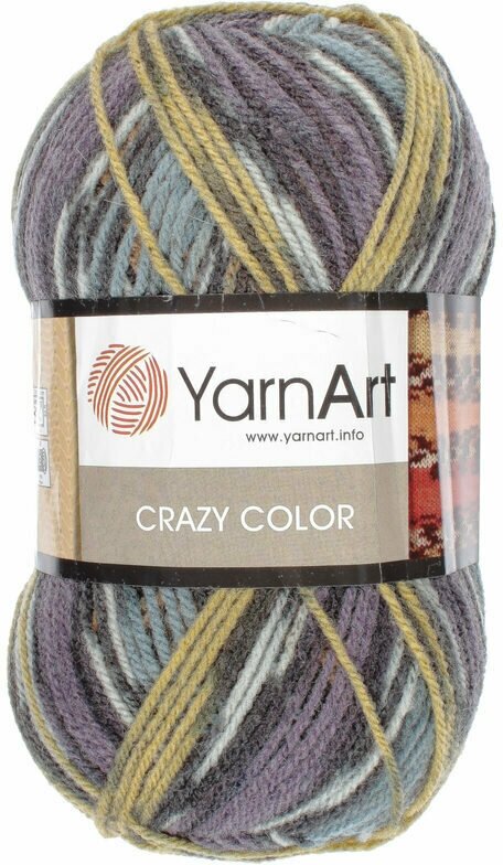 Пряжа YarnArt Crazy Color (ЯрнАрт Крейзи Колор) Нитки для вязания 100г 260м 75% акрил 25% шерсть 170 1шт