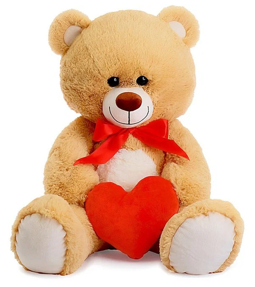 Мягкая игрушка СмолТойс Медвежонок Валентин, 95 см, бежевый