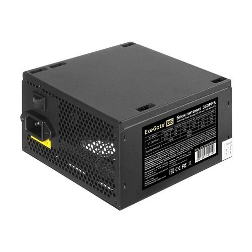 EXEGATE Блок питания EX260637RUS-PC Блок питания 350W 350PPE ATX, APFC, PC, КПД 80% 80 PLUS , 12cm fan, 24pin, 4+4 pin, PCIe, 5xSATA, 3xIDE, black,