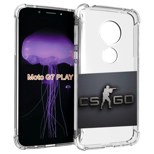 Чехол MyPads CS go логотип мужской для Motorola Moto G7 Play задняя-панель-накладка-бампер