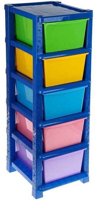 фото Комод детский №17, 5 секций, цвет синий