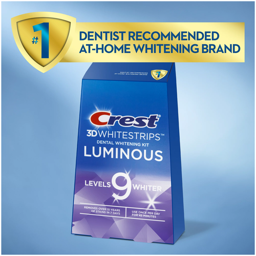 Купить Crest 3D Whitestrips Luminous – Отбеливающие полоски для зубов – Новинка 2023, Полоскание и уход за полостью рта