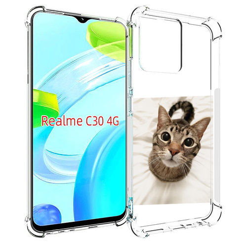 Чехол MyPads Котик для Realme C30 4G / Narzo 50i Prime задняя-панель-накладка-бампер