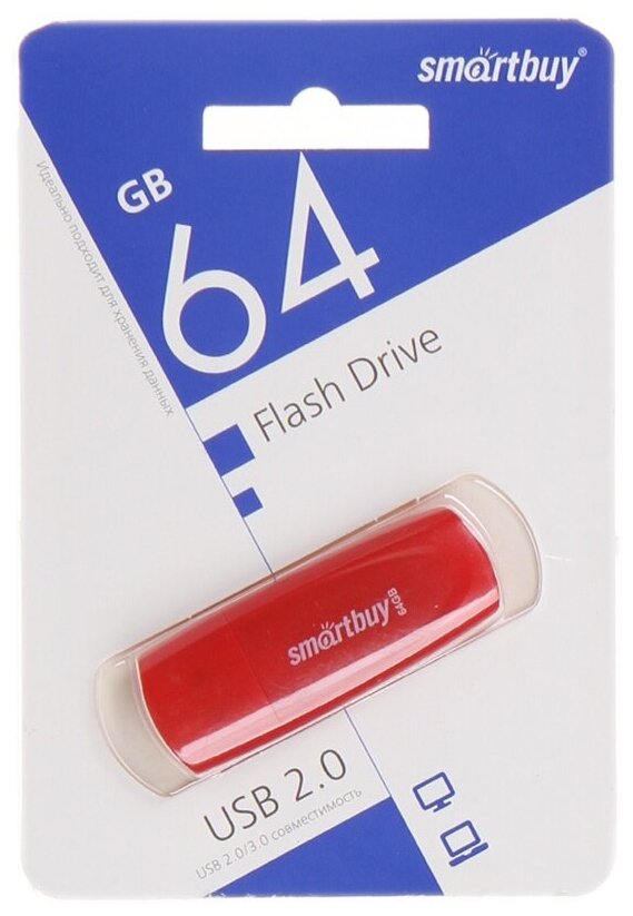 USB Flash Drive 64Gb - SmartBuy Scout Red SB064GB2SCR