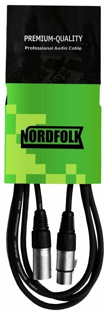 NordFolk NMC9/2M кабель микрофонный XLR(F) <=> XLR(M), Ø 6 мм, 2 метра