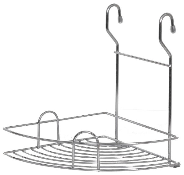 Полка угловая малая 20.5x20.5x25 см сталь цвет хром