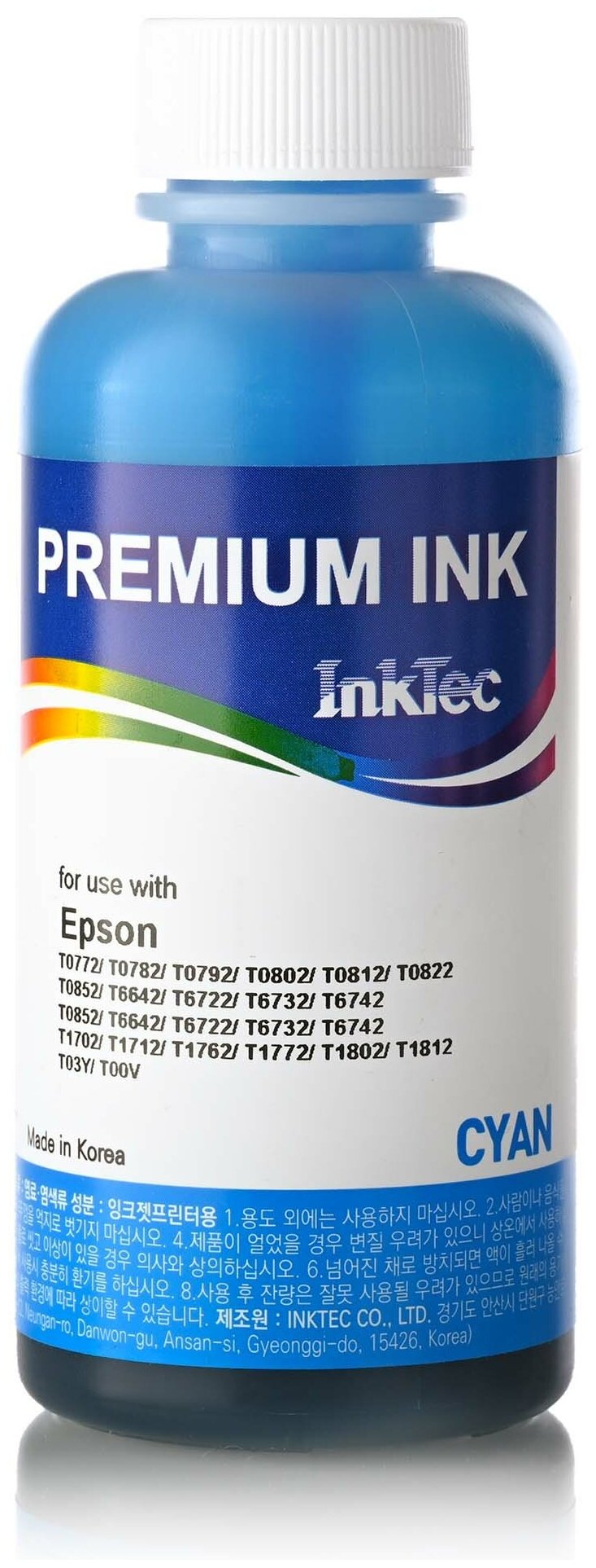 Чернила Inktec E0010 для принтера EPSON L800, P50, T50, R270, R290, RX590, RX610, RX690, 1410, 100 мл, голубые