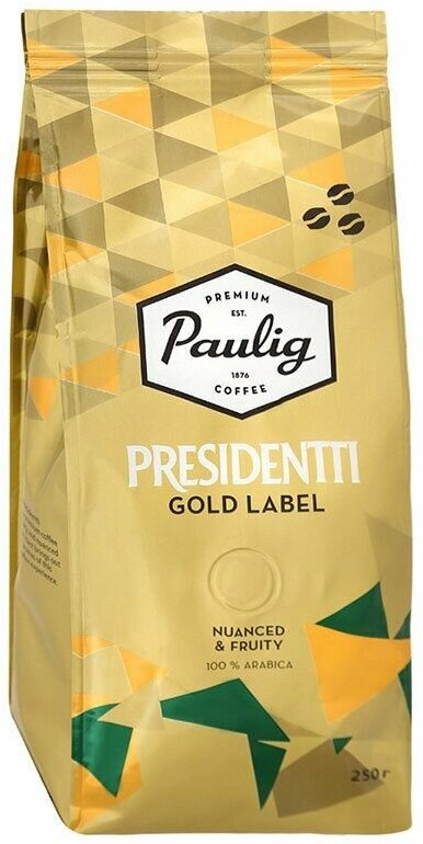 Кофе в зернах Paulig Presidentti Gold Label, 250 г — купить в интернет ...