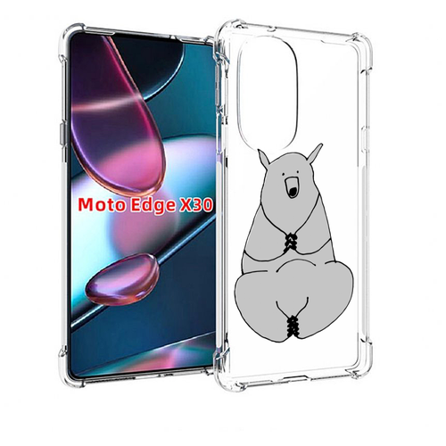 Чехол MyPads Серый медведь для Motorola Moto Edge X30 задняя-панель-накладка-бампер