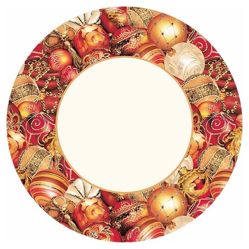 Pol-Mak Тарелки Новый год, Новогодний микс, 22.7 см, 8 шт арт.T02GW25366