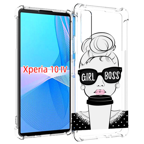 Чехол MyPads девушка-босс женский для Sony Xperia 10 IV (10-4) задняя-панель-накладка-бампер