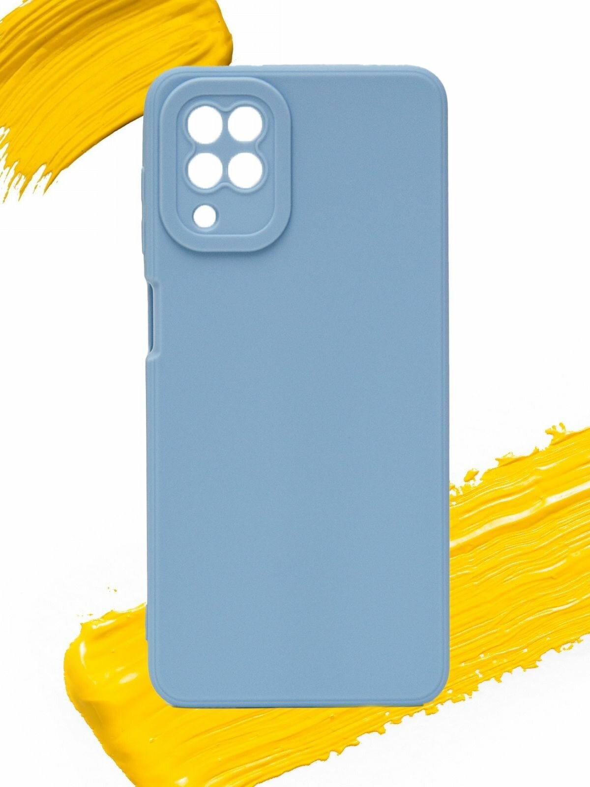 Чехол для Samsung Galaxy A22 & Galaxy M22 / чехол на самсунг а22 и м22 с защитой камеры голубой