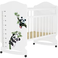 Кровать детская ВДК Морозко, колесо-качалка, белый, панды