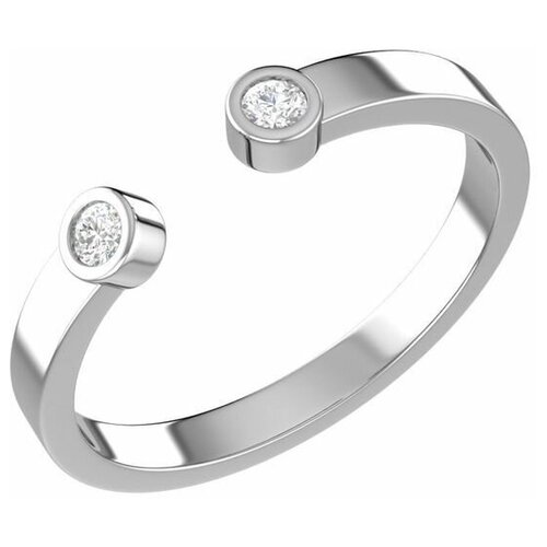 фото Кольцо из серебра с родированием с фианитами приблуды