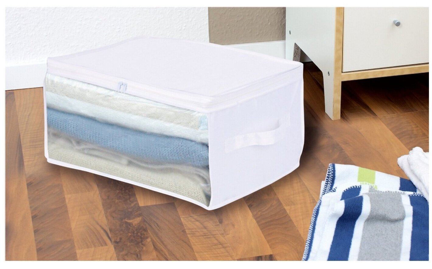 Кофр для хранения одеял и подушек 40х20x30 см нетканный материал