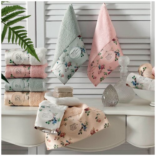 Комплект полотенец 30х50 (3 шт) Roseland Lux Tiivolyo (кремовый), Комплект полотенец (30x50см)