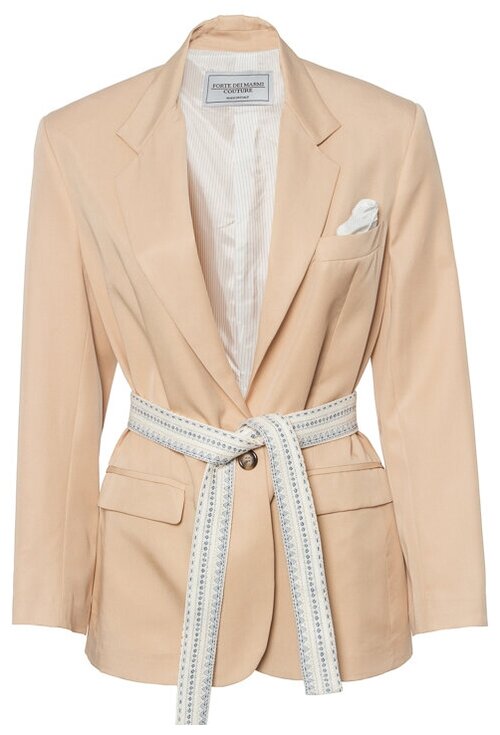 Пиджак Forte Dei Marmi Couture, силуэт прямой, размер 38, бежевый