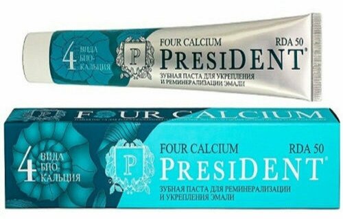 Паста зубная PRESIDENT Four Calcium (50 RDA)