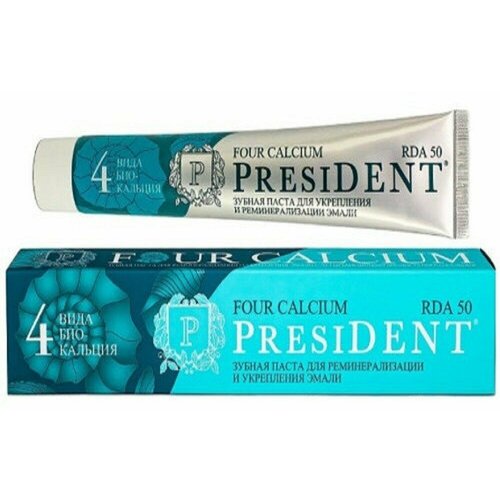 фото Паста зубная president four calcium (50 rda) hannah martin