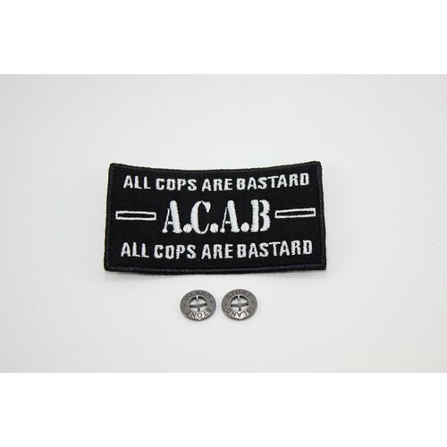 Патч A.C.A.B + 2 пуговицы acab all cats are beautiful hip hop hipster cartoon print shopping bags girls fashion casual pacakge hand bag