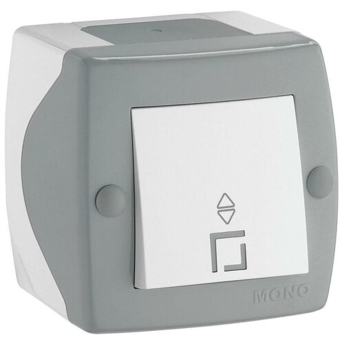 Выключатель Mono Electric Octans IP20 одноклавишный проходной бело-серый 104-020001-109