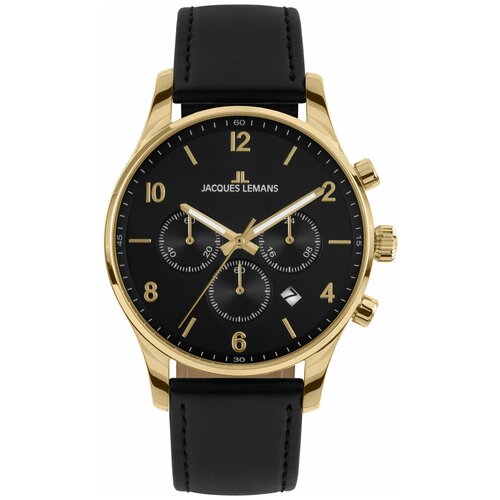 Наручные часы JACQUES LEMANS Classic, черный, золотой часы наручные jacques lemans 1 1931a