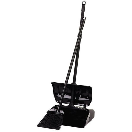 Комплект для уборки совок 30см с крышкой+щетка 15см алюм. ручка 75см