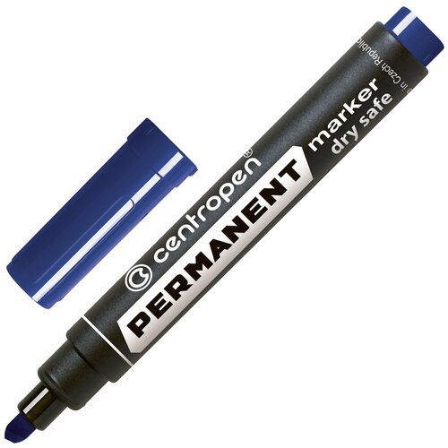 Centropen Маркер Dry Safe Ink 8516 1шт, синий, 1 шт.