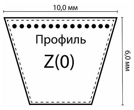 Ремень клиновой Z(О)-800 Lp / 780 Li ГОСТ 1284-89