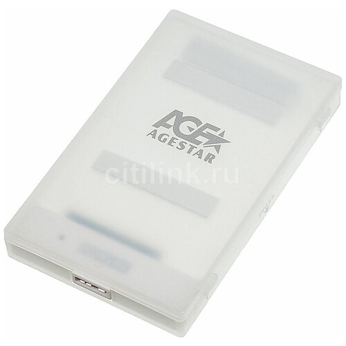 Внешний корпус для HDD/SSD AgeStar 3UBCP1-6G, белый внешний корпус для hdd ssd agestar 3ubcp1 6g sata пластик белый 2 5