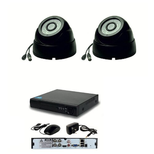 Готовый AHD комплект видеонаблюдения на 2 внутренние камеры 2мП Full HD 1080P c ИК подсветкой до 20м