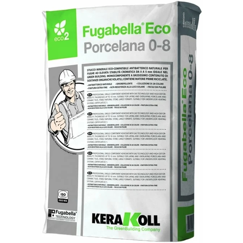 KERAKOLL Fugabella Eco Porcelana 0-8 затирка влагастойкая для плитки, мозаики №08 Bez Bahama (2кг)