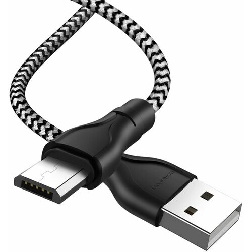 Кабель Borofone BX39 Beneficial (USB - micro-USB) черно-белый кабель usb micro borofone bx39 beneficial