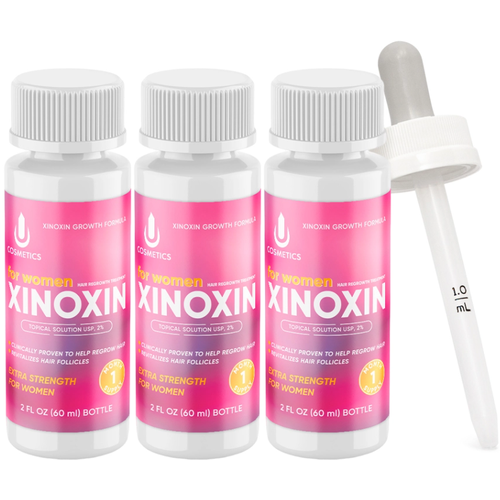 Лосьон для стимуляции роста волос Xinoxin / Ксиноксин 2%, с мятной отдушкой, 3 флакона