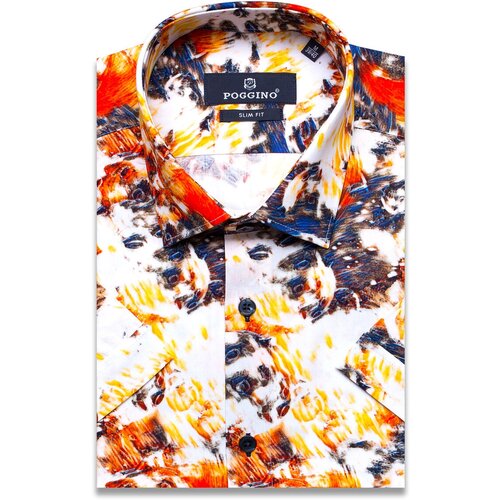 фото Рубашка poggino 7002-17 цвет мультиколор размер 50 ru / l (41-42 cm.)