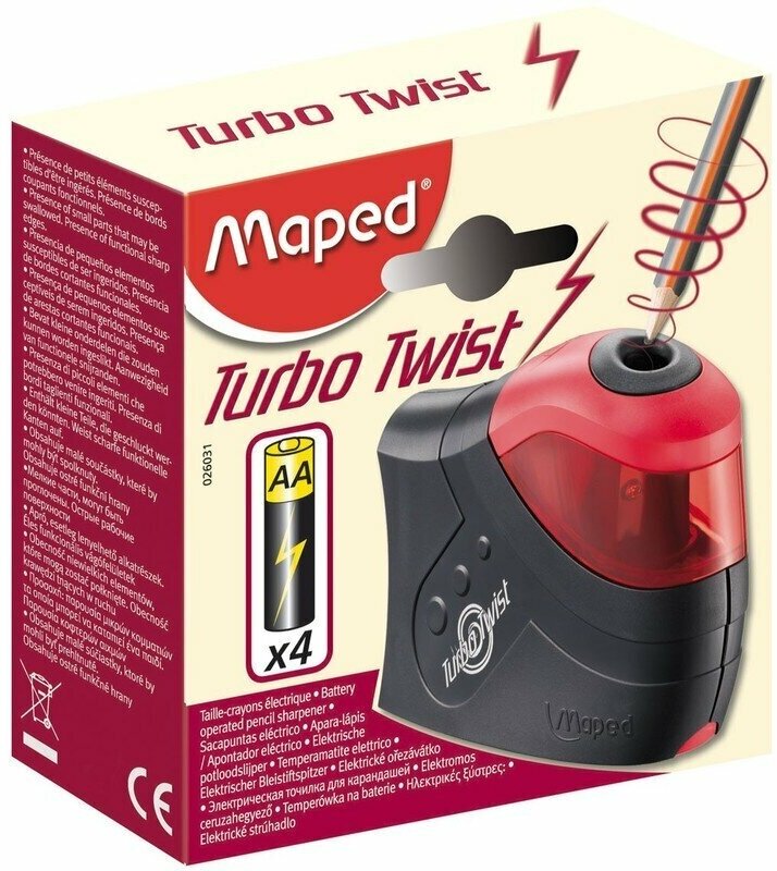 Электрическая точилка Maped Turbo Twist (1 отверстие с контейнером), 263535