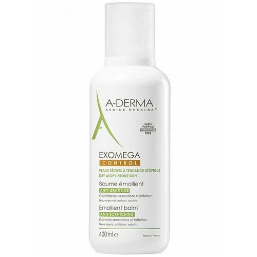 A-Derma EXOMEGA CONTROL Смягчающий бальзам для лица и тела, 400 мл